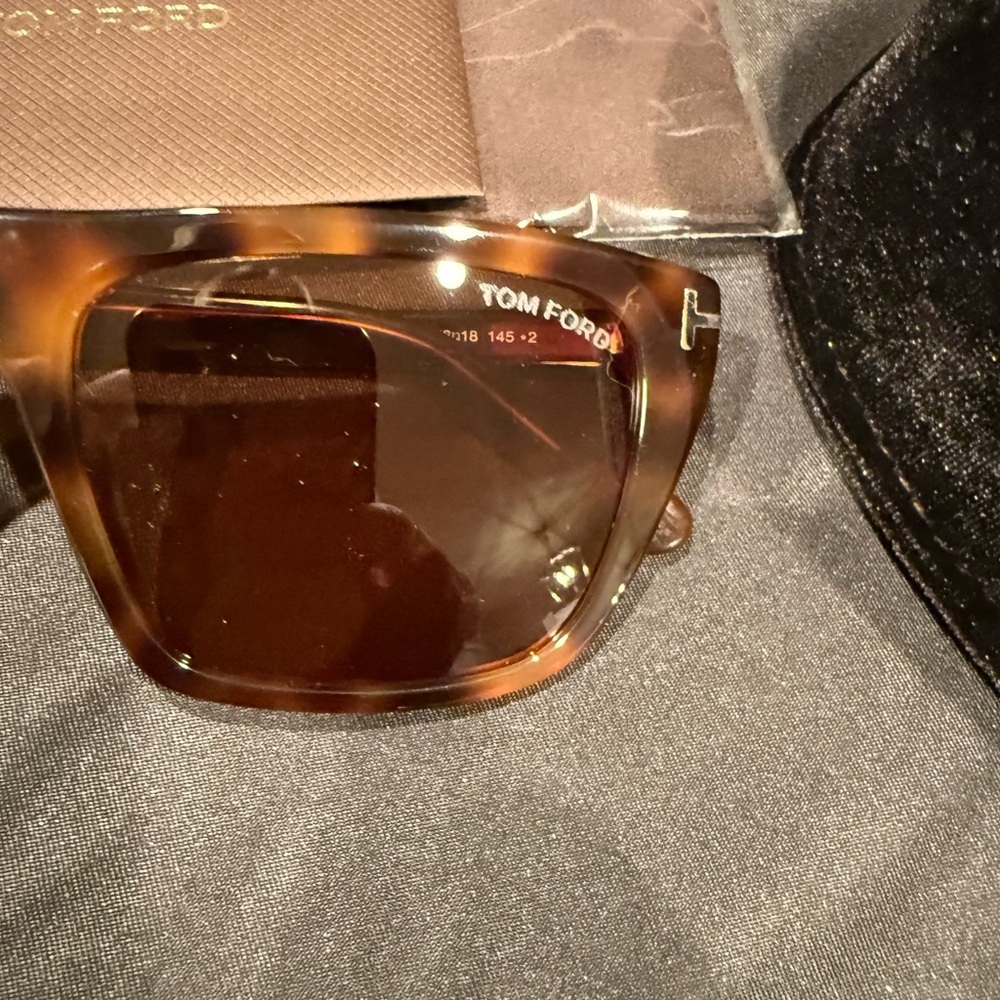 Tom Ford ASLAN FT1175 53E Blonde Havana/Brown Square Sunglasses - Picture 11 of 16